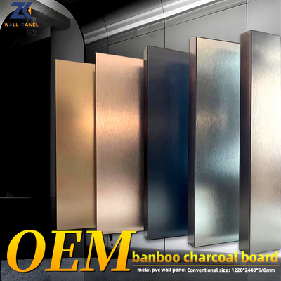 Calidad Tablero de bambú incombustible del carbón de leña de la chapa del metal del panel de madera favorable al medio ambiente del PVC Fabricación