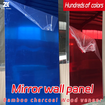 Calidad El panel de pared de bambú decorativo del espejo de la chapa de madera del carbón de leña del ANIMAL DOMÉSTICO de lujo de la luz del hotel Fabricación