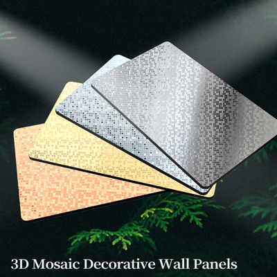 Calidad Nuevo producto de alta calidad, mosaico de metal dorado, carbón de bambú, paneles de chapa de madera de coextrusión Fabricación