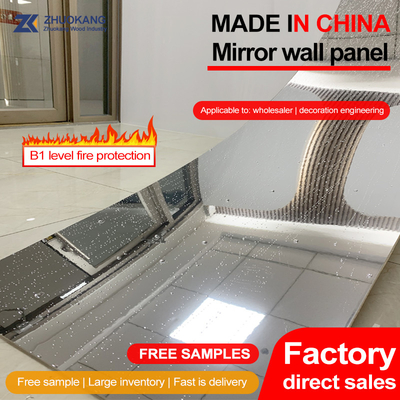 Calidad Decoración de interiores 5mm espejo paneles de pared de madera panel de pared de PVC Fabricación