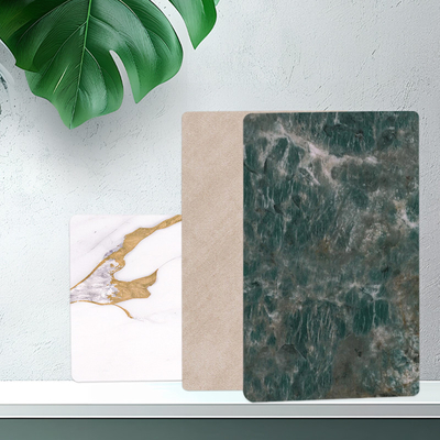 Calidad Hoja de mármol personalizada Bambú Carbón de leña Veneer para decoración de interiores Junta de PVC impermeable Fabricación