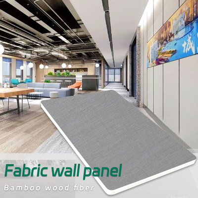 Calidad 8 milímetros de la fibra de madera de tela de bambú de lujo moderna de la chapa texturizaron las paredes del panel del PVC Fabricación